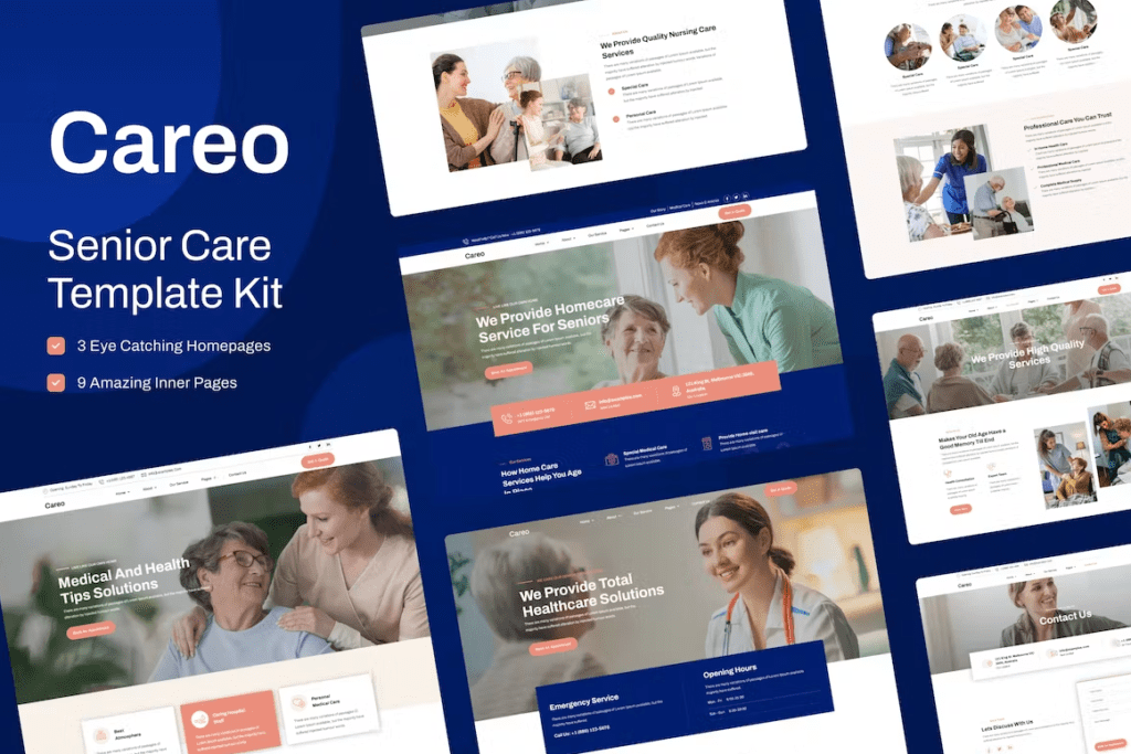 Careo - Elderly & Senior Care Elementor Template Kit