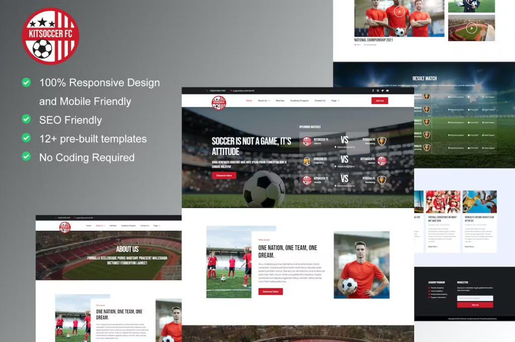 KitSoccer - Football Team & Sports Elementor Template Kit