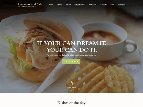 Restaurant and Cafe WordPress Theme