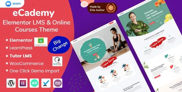 eCademy Theme Education LMS & Online Coaching Courses WordPress Theme