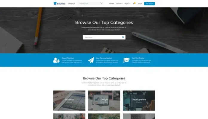 Edumax WordPress Theme To Build Online Course Portal