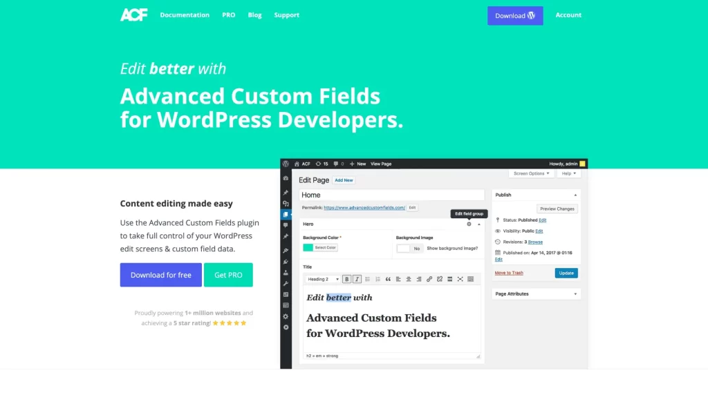 Advanced Custom Fields Pro Plugin
