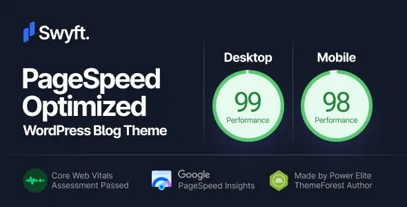 Swyft Theme PageSpeed Optimized WordPress Blog
