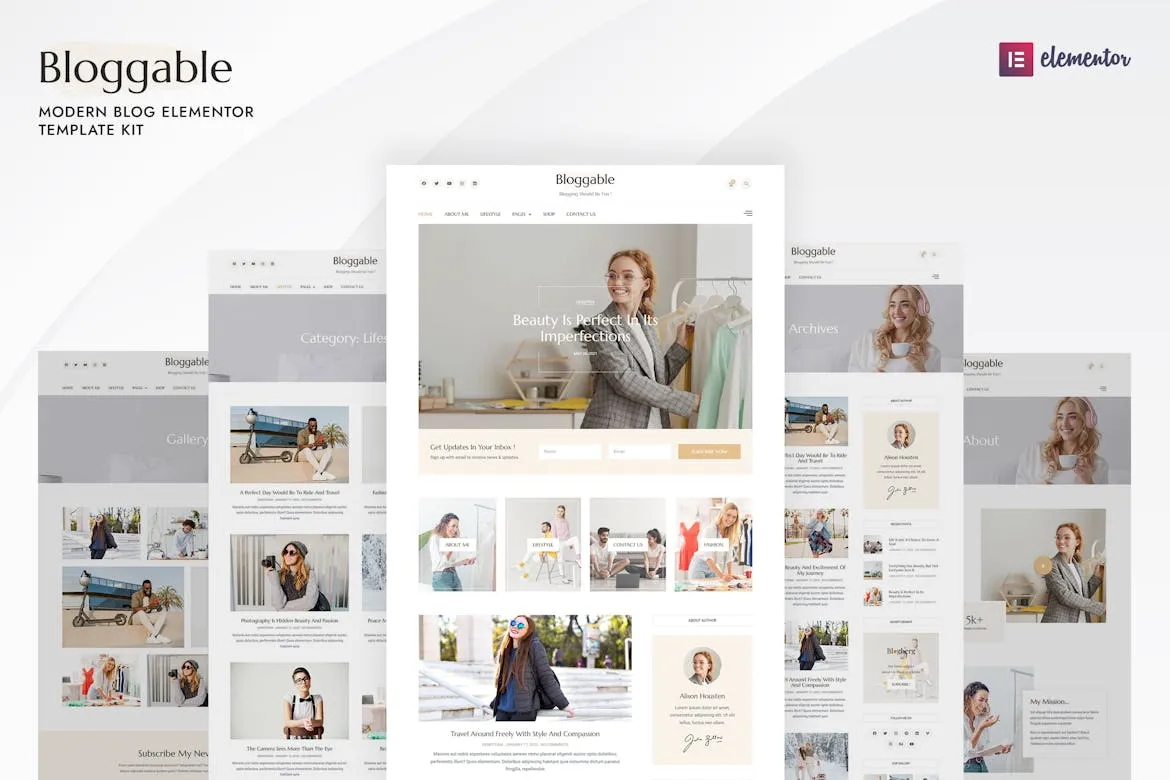 Bloggable Modern Blog Elementor Template Kit Free Download